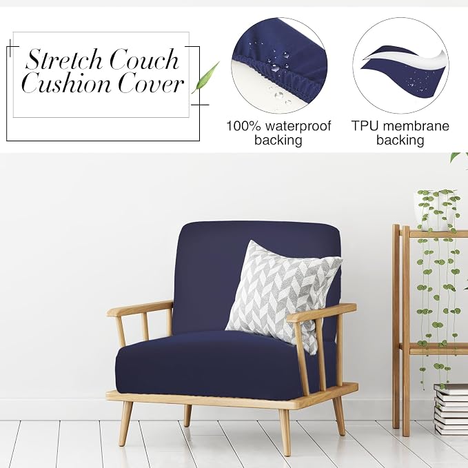 Newwiee Set of 4 Stretch Patio Cushion Covers Sofa Couch Seat Chair Slipcovers - Image 3
