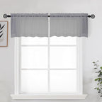 OWENIE Grey Sheer Kitchen Valance by OWENIE