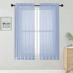 OWENIE Sheer Curtains 63 Inch Length 2 Panels Set by OWENIE