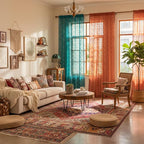 WAZZIO Boho Lace Curtains 2 Panels 63 Inch -Victorian Sheer Panel Drape French - Image 4