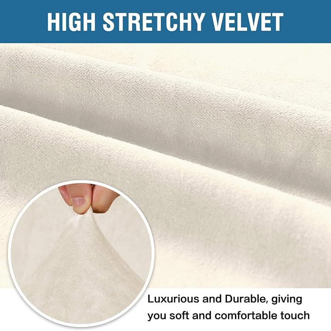 H.VERSAILTEX Stretch Velvet Armchair Cover Couch Covers 1 Cushion Chair - Image 3