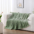 Sage Green Fleece Throw Blanket 50”×60” - Image 2