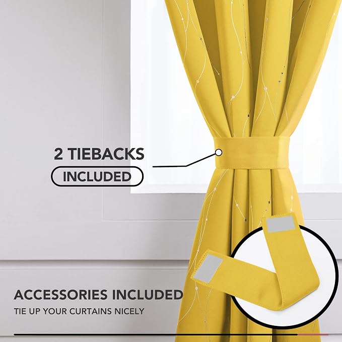Deconovo Blackout Curtains 108 Inches Long, Thermal Insulated Soundoroof Curtain - Image 4