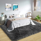 Latepis Large Rugs for Bedroom Dark Grey 6.7x10 Faux Sheepskin Fur Rug for - Image 2