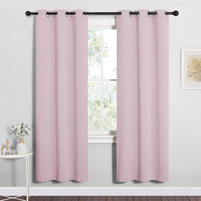 NICETOWN Baby Pink Blackout Curtains 78 inches Length by NICETOWN