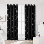 Deconovo Designer Series Silvery Cubic Printed Blackout Curtains - Image 2