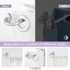 TVWOO Silver Wrap Around Curtain Rods:5/8 In Blackout Adjustable Window Curtain - Image 3
