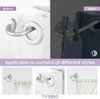 TVWOO Silver Wrap Around Curtain Rods:5/8In Blackout Adjustable Window Curtain - Image 3
