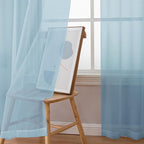 Simplebrand Light Blue Sheer Curtains 96 Inches Long, Light Filtering Sky Blue - Image 4