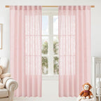 LAMIT 72 inch Pink Linen Curtains by LAMIT