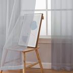 OWENIE Light Grey Sheer Curtains 90 Inches Long - Image 2