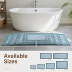 36x24 Large Bathroom Rugs Washable Non Slip, Dusty Blue Bath Mat - Image 6