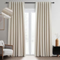 Topfinel 105 Inch Linen Blackout Curtains by Topfinel