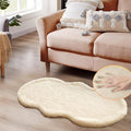 ORINOVA Light Brown Beige Plush Faux Rabbit Shaggy Fur Area Rugs by ORINOVA