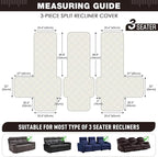TAOCOCO 100% Waterproof Recliner Sofa Covers 3 Seater, Split Couch Covers - Image 6