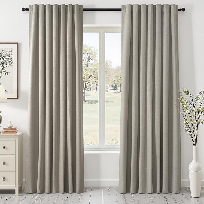 Topfinel 84 Inch Long Linen Blackout Curtains by Topfinel
