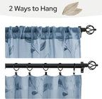 HOMEIDEAS Stone Blue Sheer Kitchen Curtains 30 X 36 Inch Length 2 Panels - Image 6