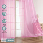 Light Pink Sheer Curtains for Window 72 inches Long 2 Panels Set, Soft Airy - Image 5