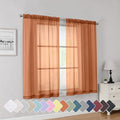 Simplebrand Orange Short Sheer Curtains 45 Inch Length by Simplebrand
