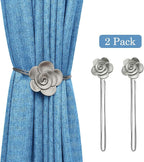 Lewondr Curtain Tie Magnetic, Vintage Resin Flower Curtain Holdback - Image 8
