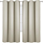 LEMOMO Light Beige Thermal Blackout Curtains/42 x 72 Inch/Set of 2 Panels Room - Image 2