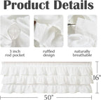 jinchan Ruffled Valance Curtain Slubbed Crossed Kitchen Valance Vintage - Image 4