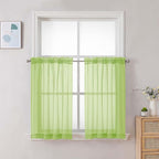 Chyhomenyc Sheer Curtains 36 inch Length 2 Panels Set, Light Filtering Voile by Chyhomenyc