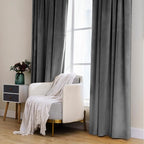 MIULEE Grey Velvet Curtains 96 inches 2 Panels - Image 7