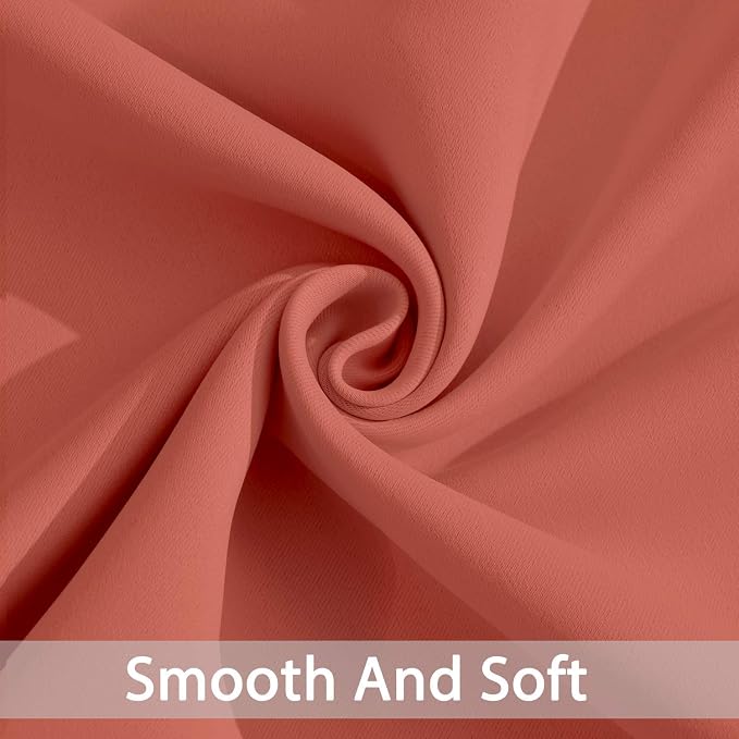 Yakamok Blackout Curtains 84 Inches Long Coral Room Darkening Thermal Insulated - Image 6