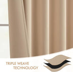 MIULEE Back Tab Beige Curtains 108 Inch Long 2 Panels Set - Image 7