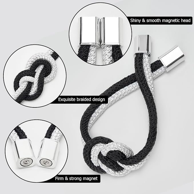 NICEEC 4 Pack Mini Magnetic Curtain Tiebacks Nordic Simple Style Drape Tie - Image 3