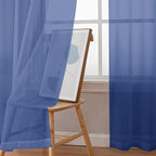 Simplebrand Royal Blue Sheer Curtains 72 Inches Long 2 Panels - Image 4