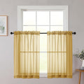 Chyhomenyc Gold Sheer Curtains 30 inch Length 2 Panels, Light Filtering Voile by Chyhomenyc