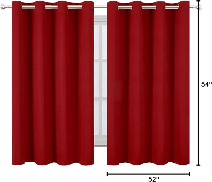 LEMOMO Red Thermal Blackout Curtains/52 x 54 Inch/Set of 2 Panels Room - Image 10