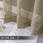 Tollpiz Sheer Curtain Linen Textured Bedroom Curtains Sheer Light Filtering Rod - Image 4