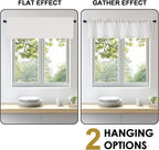OWENIE Bob Valance Curtains 18 Inch Length 1 Piece, Faux Linen Slub Solid - Image 5