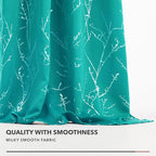 Deconovo Blackout Grommet Silver Pattern Printed Curtains, Turquoise/Silver - Image 4