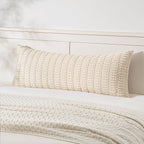 MIULEE Pack of 1 Cream White Long Body Lumbar Decorative Throw Pillow Cover by MIULEE