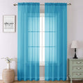 Lecloud Turquoise Sheer Curtains 90 Inches Long 2 Panels, Elegant Gauzy Airy by Lecloud