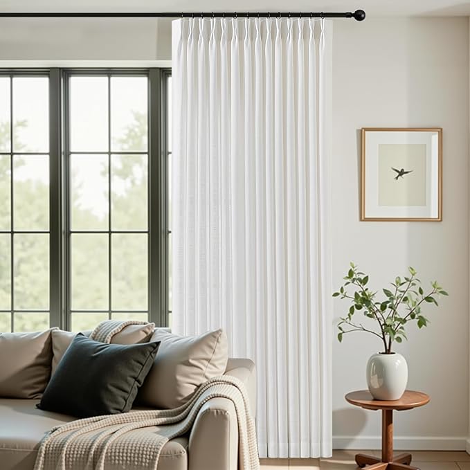 IVAPUPU 90 Inch Linen Curtains for Living Room, Pinch Pleated Curtain Linen - Image 7
