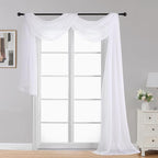 OWENIE Extra Long White Sheer Curtains 144 inch 2 Panels Set, Translucent - Image 2