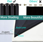Yakamok Extra Wide 100% Blackout Full Shading Curtains - Image 5