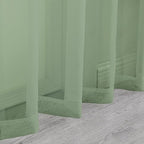 OWENIE Sage Green Sheer Curtains 96 Inches Long 2 Panels Set, Elegant Sheer - Image 6