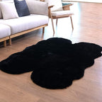 Ghouse Soft Faux Sheepskin Fur Rug 4x6 Black Fluffy Bedside Rugs Plush Rug Shag - Image 2