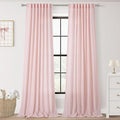 Light Pink Linen Curtains 108 Inches Long by Jolilight