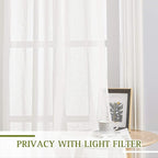 NICETOWN Linen Curtains for Bedroom 63 inch Long, Grommet Semitransparent Flax - Image 5