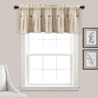 Lush Decor Linen Button Farmhouse Valance, Dark Linen by LushDecor