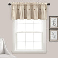 Lush Decor Linen Button Farmhouse Valance Curtians 52"W x 18"L Dark Linen by LushDecor