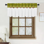 FRAMICS Farmhouse Valance Curtains, Boho Cotton Linen Kitchen Valance, Rustic - Image 7