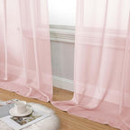 Blush Sheer Curtains 84 Inches Long 2 Panels, Soft Airy Light Filtering Curtains - Image 8